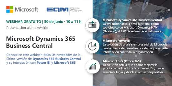 Webinar de EQM | Microsoft Dynamics 365 Business Central free webinar